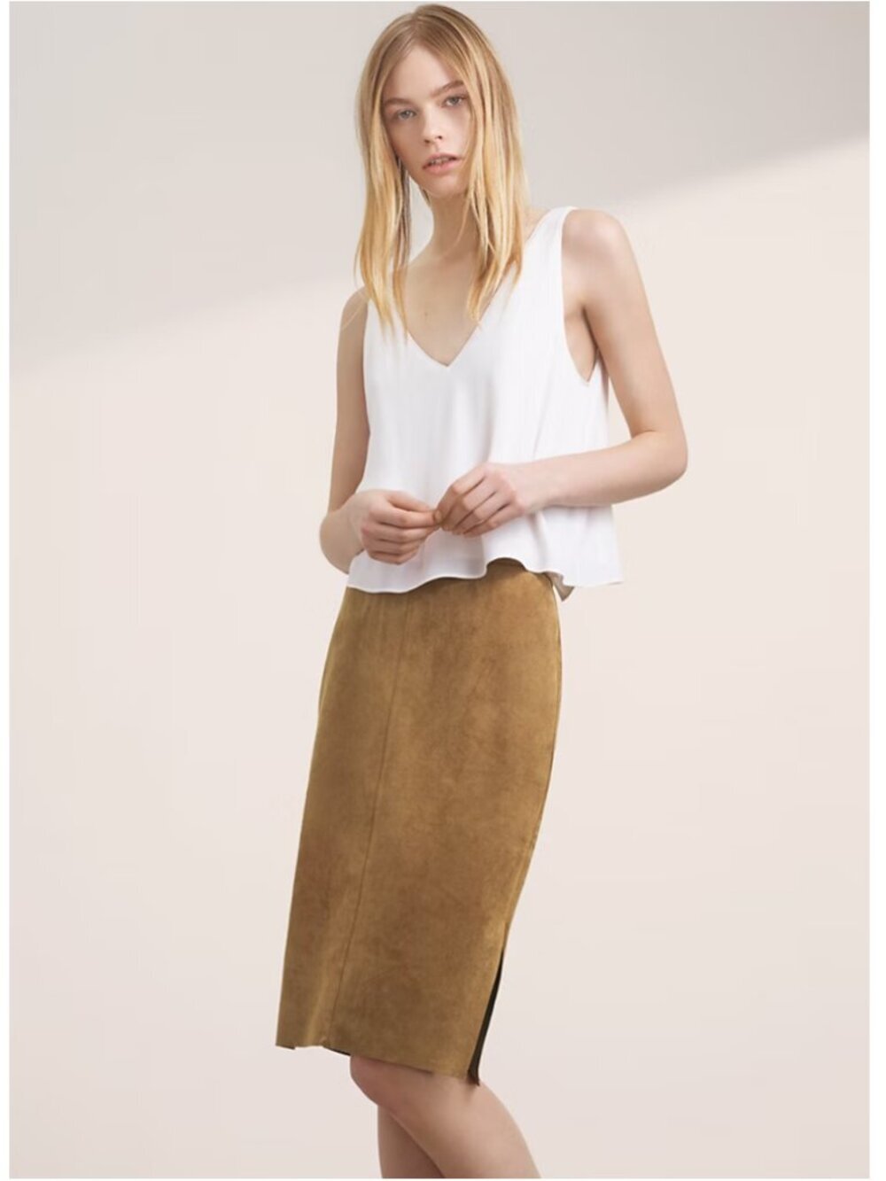 Wilfred Free Lis Vegan Suede Midi Skirt